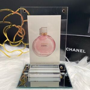 Chanel Chance Eau Tendre Card in Acrylic Frame 4” x 6” with Stand
